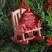 Christmas in paradise memorial decoration mini wooden rocking chair with meaningful label logo desktop home decoration