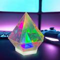 Herrnalise 3D Art Pyramid Acrylic lamp Decorative Table Lamp Color Changing Touch Lamp Rechargeable Colorful Modern Night Light for Bedroom Living Room Party Dinner Decor Creative Lights