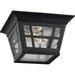 78131-12 Herrington Two - Light Outdoor Ceiling Flush Mount Outside Fixture Black 6.5x10.75x10.75