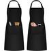 Home Essentials: Pack of 2 Professional Aprons - Heavy Duty Breathable Fabric with Large Straps and Pockets