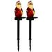 2 Pcs Santa Decorations Outdoor Solar Powered Outdoor Patio Lights Solar Pathway Lights Pathway Solar Lamp Solar Powered Christmas Garden Lights Wood Pile Walkway Lights Plastic Resin