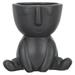 Ceramic Planter Flower Pot: Human Planter People Vase Bust Statue Holder for Home Decoration Black