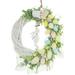 Easter Rabbit Hanging Wreath Artificial Plants Wreath Greenery Wreath Pendant for Porch
