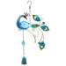 Peacock Wind Chimes Ornament Wind Bell Pendant Peacock Art Glass Sculpture Peacock Hanging Decor Wind Chime