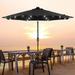 AOOLIMICS LED Outdoor Patio 9 ft. Deck Solar Light Market Umbrella Black