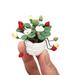 Artificial 1/12 Dollhouse Flower Miniature Exquisite Green Plant Ornament Decor White