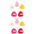 10 Pcs Knitted Beanie Has Mini Knit Wool Yarn Hats Hairpins Mini Hat Clown Hat Santa Doll Hat DIY Mini Knitting Hats