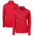 Women s Cutter & Buck Red Greenville Drive Adapt Eco Knit Stretch Recycled Half-Zip Top