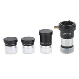 Plossl Eyepiece -1.25 Plossl Telescope Eyepiece Set 4/10/25mm + 2X Barlow Lens Kit for Astronomy