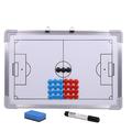 1 Set Aluminum Alloy Football Board Hangable Football Magnetic Board Coaching Training Board Practice Board with 27 Pcs Fridge Magnets and 1 Pc Eraser and 1 Pc Marker Pen (White)