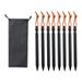 kesoto 8Pcs Tent Stakes Camping Tent Nail Aluminum Alloy with Pull Ropes Ground Pegs Tent Pegs for Hiking Backpacking Camping Awning Black