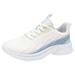 ZIZOCWA Tennis Shoes for Women Casual Mesh Breathable Lace-Up Sneakers Comfortable Soft Sole Walking Tennis Shoes with Arch Support Blue Size8.5