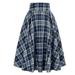 Skirts For Women Knee Length Women Fashion Casual Plaid Skirtwith Pockets Vintage High Waist Pleated Skirt Tennis Skirts For Woman
