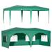 10x20ft Pop Up Canopy Tent with 6 Removable Sidewalls SEGMART Foldable Outdoor Canopy with Windows Portable Gazebo Tent with Adjustable Leg Heights for Patio Backyard Porch Garden Beach Green