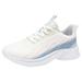 ZIZOCWA Tennis Shoes for Women Casual Mesh Breathable Lace-Up Sneakers Comfortable Soft Sole Walking Tennis Shoes with Arch Support Blue Size6.5