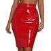 Skirts For Women Midi Length Womens Leather Skirt Mini High Waist Casual Zip Pu Slim Pencil Plus Size Tennis Skirts For Woman