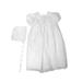 Christening Day Girls White All-Over Lace Christening Gown with Bonnet