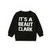 Felwors Coat For Kids Xmas Child Kids Toddler Baby Boys Girls Letter Long Sleeve Sweatshirt Tops Christmas Outfit Black