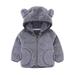 QUYUON Boys and Toddlers Fleece Jackets Deals Long Sleeve Fleece Jacket Kids Baby Warm Girls Boys Flannel Winter Fleece Jackets Sweatshirt Hooded Gray 2T-3T