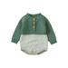 TFFR Winter Baby Boy Girl Sweater Romper Soft Long Sleeve Contrast Color Button Knit Playsuit for Infant