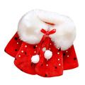 Coat Gift for Boys Baby Girls Winter Fur Cape Coat Thick Jacket Cute Pom Pom Warm Outerwears Save Big