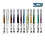 Htovila Marker Pen 12 Colors Metallic Pens Set Paint Pens Paper Journal Diary DIY Metallic Marker Pens Diary DIY Craft Colors Metallic Marker Pens Paper Journal Paper Journal Diary Metal Art Mark