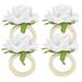 4pcs/Set Flower Rose Napkin Rings Artificial Flower Napkin Rings Holder Wedding Napkin Holders