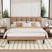 Javlergo Velvet Upholstered Platform Bed Frame with Adjustable Headboard