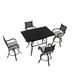 5-Piece Patio Cast Aluminum Swivel Chairs and Table Dining Set