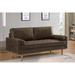 Modern Straight Row Sectional Loveseat Sofa Button Tufted Lounge Loveseat Couch with Track Arm and 2 Bolster Pillows