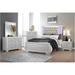 Bennett 5 Piece Silver Modern Faux Leather LED Upholstered Tufted Panel Bedroom Set