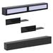 Modern Wood Wall Mount TV Stand for 95+ Inch TV, Entertainment Center with LED Lights for Living Room