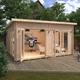 16'x14' Optima Log Cabin - 44mm Garden Log Cabins - Large Garden Cabin (Perfect Garden Office Or Studio) - 0% Finance - Buy Now Pay Later - Tiger She