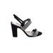Nina Heels: Gray Print Shoes - Women's Size 7 - Open Toe