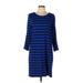 Old Navy Casual Dress - Shift Scoop Neck 3/4 sleeves: Blue Stripes Dresses - Women's Size Large