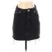 Topshop Denim Mini Skirt Mini: Black Solid Bottoms - Women's Size 8