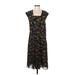 Whistles London Casual Dress - A-Line: Black Floral Dresses - Women's Size 6