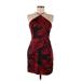 Louna Casual Dress - Sheath Halter Sleeveless: Red Dresses - Women's Size Medium