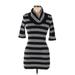 INC International Concepts Casual Dress - Sweater Dress: Gray Stripes Dresses - Women's Size Medium