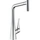 Küchenarmatur HANSGROHE "Metris M71" Armaturen Gr. H/T: 430 cm x 28,2 cm, Ausziehbar, silberfarben (chrom) Küchenarmaturen