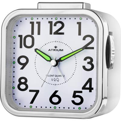 Quarzwecker ATRIUM "A530-0", silber (weiß, silberfarben), Wecker, Wecker, Schlafzimmer, schleichende Sekunden, ansteigender Alarm,Snooze