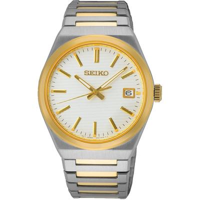 Quarzuhr SEIKO "SUR558P1" Armbanduhren goldfarben (silbergoldfarben) Damen Armbanduhr, Herrenuhr, Damenuhr, Datum, Saphirglas, Edelstahlarmband