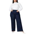 Plus Size Women's The Trouser Jean by ELOQUII in Indigo Rinse (Size 18)