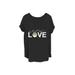 Plus Size Women's Love With The Child V-Neck T-Shirt by Mad Engine in Black (Size 2X (18-20))