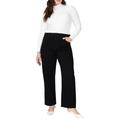 Plus Size Women's The Naomi Comfort Stretch Straight Jean Long by ELOQUII in Black Rinse (Size 20)