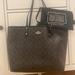 Coach Bags | Coach Signature Reversible Tote Shoulder Purse F36658 Black Brown | Color: Black/Brown | Size: Os