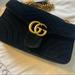 Gucci Bags | Gucci Velvet Matelasse Gg Marmont Black Shoulder Bag | Color: Black | Size: Os