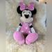 Disney Toys | Disney Plush Toy Minnie Mouse In Pink With White Polka Dot Dress And Bow. | Color: Black/Pink | Size: 15” Inches Tall