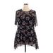 Lane Bryant Casual Dress: Gray Floral Motif Dresses - Women's Size 18 Plus