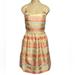 J. Crew Dresses | J. Crew Factory A-Line Silky Striped Party Dress Size 8 | Color: Gold/White | Size: 8